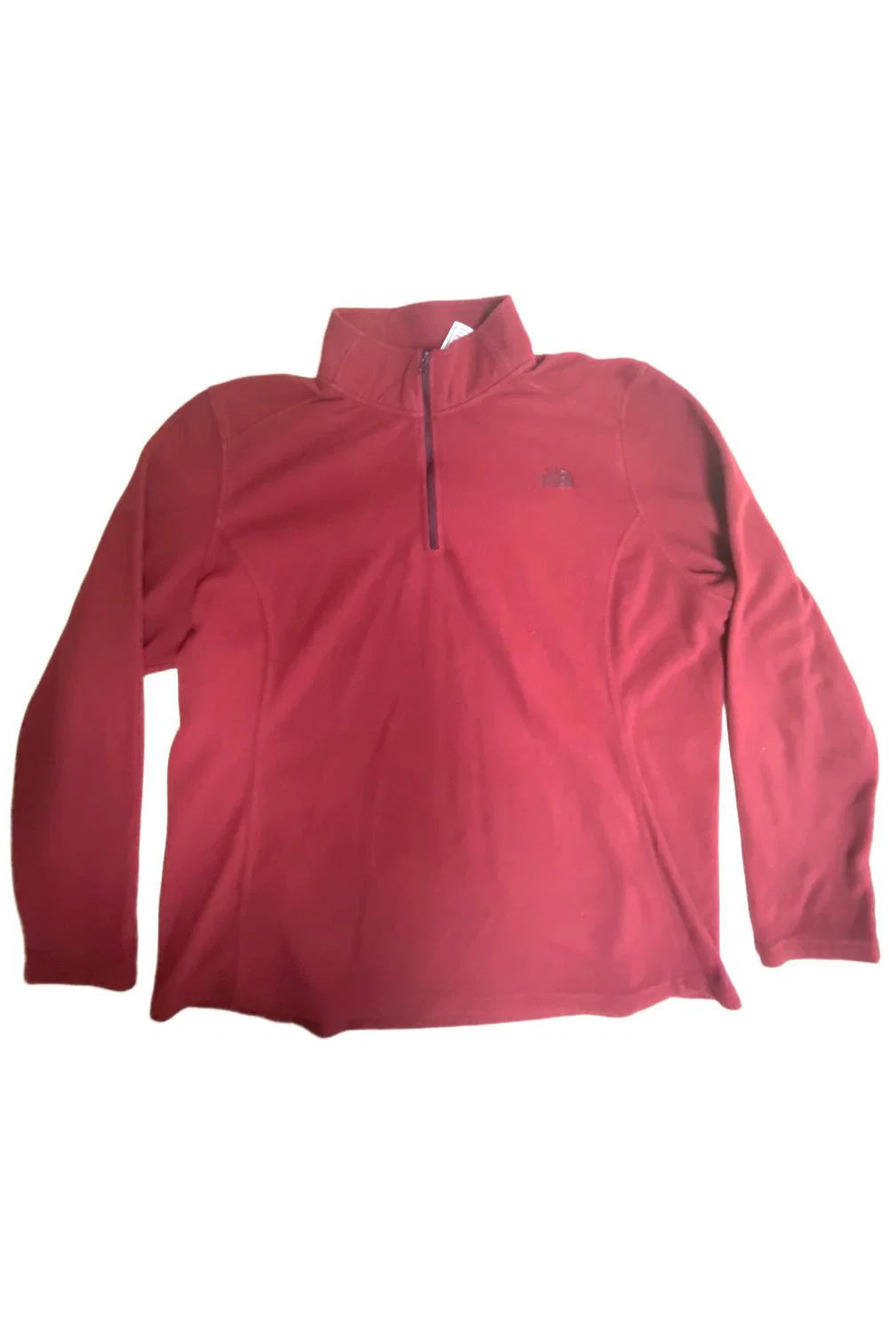 The North Face Women's Glacier 1/4 Zip Pullover Sweater Burgundy - Regular